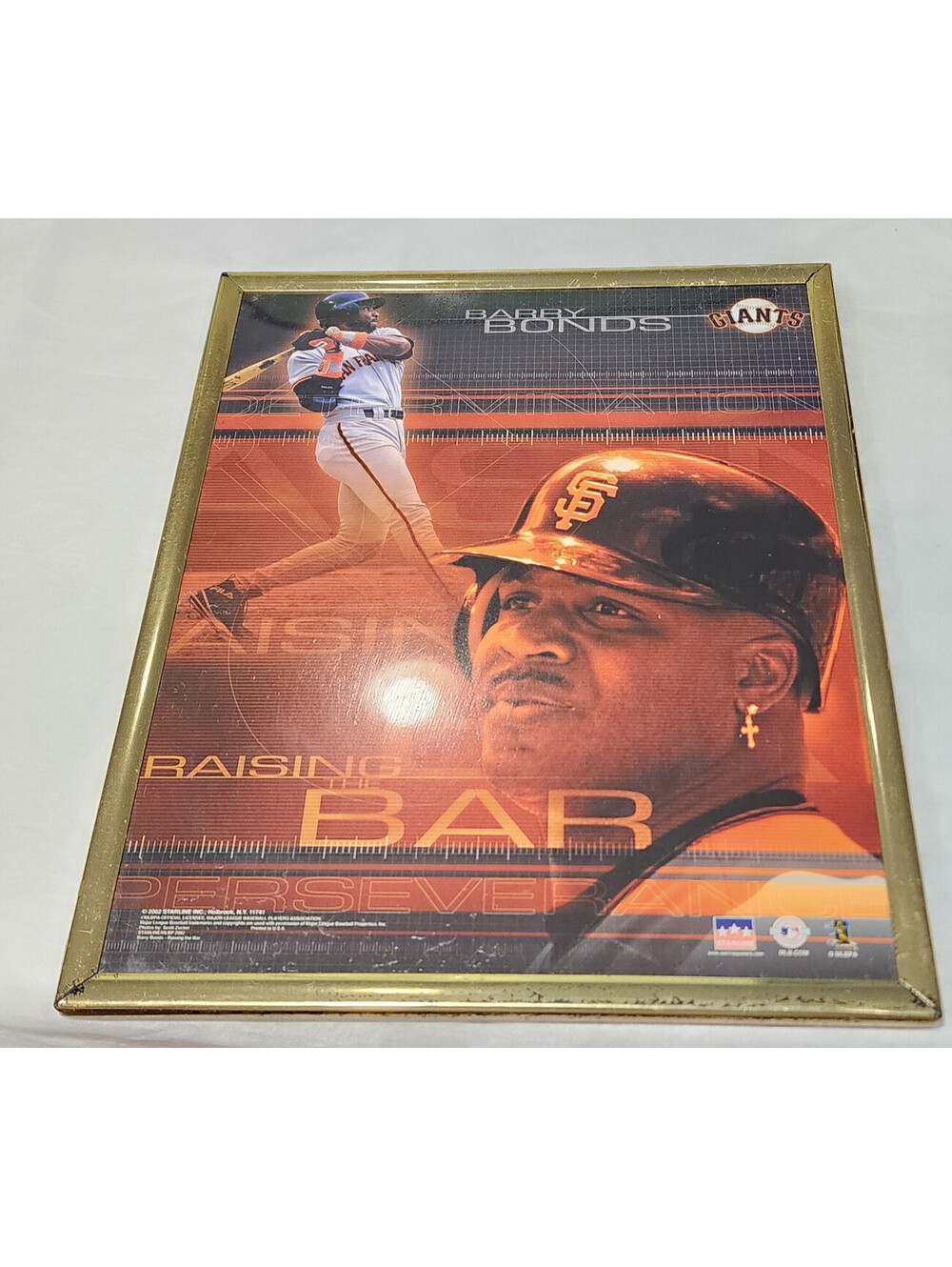 Vintage 2002 Barry Bonds San Francisco Giants Raising The Bar Hr King Frame 10×8